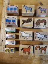 Rubber Stamps Horse Lot Equestrian 8 Horses 1 Gate 2 Barns 1 Trophy 2 Jumps - £13.16 GBP