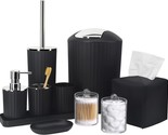 Ten-Piece Black Bathroom Accessory Set Includes A Trash Can, Tissue, Tip... - $59.95