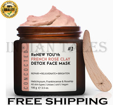 Concocted Re New You&#39;th French Pink Rose Clay Detox &amp; Brightening Face Mask 100g - £27.67 GBP