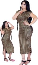 Egyptian Fitting Galabeya Belly Dance Dress Side Cut Long Dancing Dress ... - £39.64 GBP