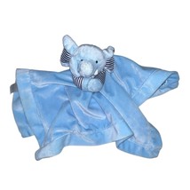 Carters Baby Blue Elephant Lovey Rattle Security Velour Blanket Satin Lined - $301.17 MXN