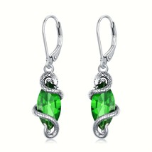 Vintage 925 Sterling Silver Snake Earrings with Birthstones - £47.79 GBP+