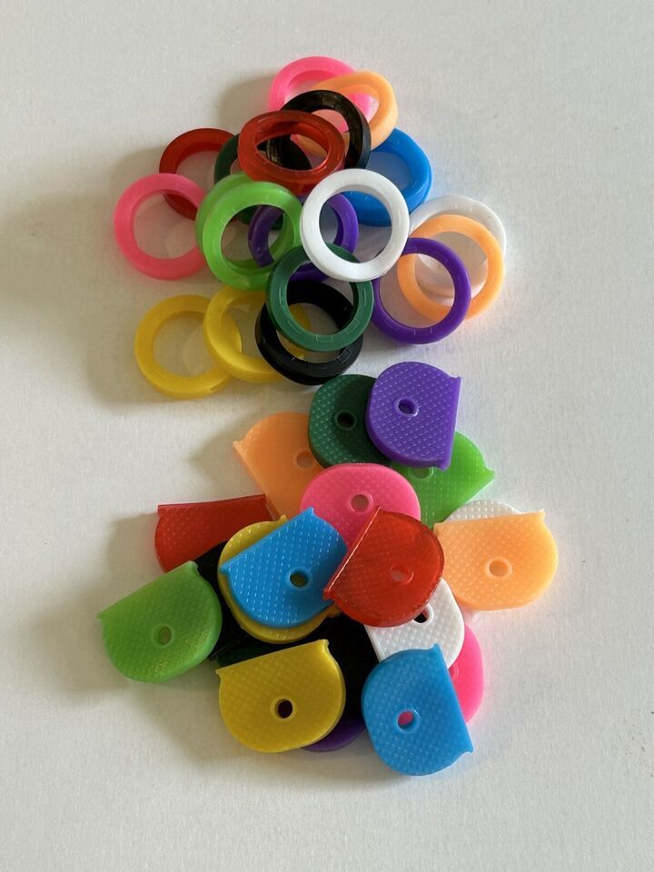5pcs Key Cap/Ring Silicone Identifier Cover, Color Coded Key ID Tags - $2.97