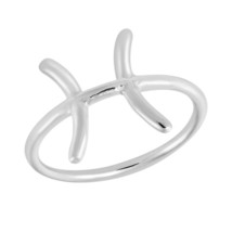 Astrology Horoscope Zodiac &#39;Pisces&#39; Constellation Sterling Silver Ring-8 - £9.80 GBP