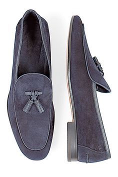 Handmade Gray Color Tassel Loafers Real Suede Leather Men's Formal Wedding Shoes