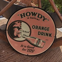 Vintage 1932 Howdy Orange Soda Drink Warner Jenkinson Co Porcelain Gas-Oil Sign - £97.78 GBP