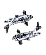 KOI FISH CUFFLINKS Asian Culture Lucky Japanese Chinese Carp NEW w GIFT BAG - $20.51 CAD