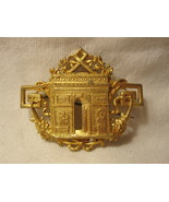Antique Gold Arc de Triomphe Paris Monument pin: Detailed 1.5&quot; wide - £39.31 GBP