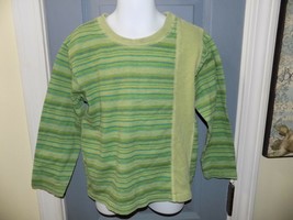 Fresh Produce Green Striped Long Sleeve Shirt Size 4T Boy&#39;s Euc - £13.79 GBP