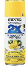 Rust-Oleum Painter&#39;s Touch 2X Premium Ultra Gloss Spray Paint, Sun Yello... - $11.95