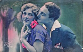 Je T&#39;AIME-I Love You~French Romance 1924 Bluet Photo Postcard - £5.24 GBP