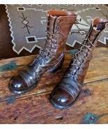 Footwear Freaks Brown Color Cap Toe Men&#39;s Lace Up Leather Long Ankle Com... - £200.80 GBP