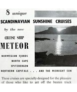 Scandinavian Sunshine Cruises 1955 Advertisement UK Import Bergen Line D... - $19.99