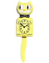 Original  Kit Cat Clock Klock in Yellow Rolling Eyes Wagging Tail 15.5″ high - $165.95