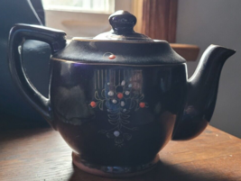 Tea Pot Pint Brown Birds Flowers Oriental Collectible Decorative Succule... - €19,24 EUR