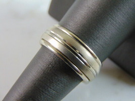 Mens Vintage Estate 14K White Gold Wedding Band Ring, 10.0g E3425 - £959.09 GBP