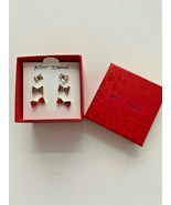 Betsey Johnson Holiday Set of 3 Earrings Bowties - $55.25 CAD