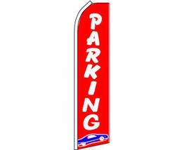 Parking Red &amp; White Swooper Super Feather Advertising Flag - £19.89 GBP