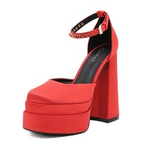 Women Shoes High Heels Platform Dress Shoes red stain 35 - £54.64 GBP