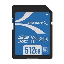 Sabrent Rocket V60 512GB Sd UHS-II Memory Card R270MB/s W170MB/s (SD-TL60-512GB) - £124.73 GBP