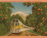 The Streamliner Passing Through a California Orange Grove Postcard PC566 - $4.99