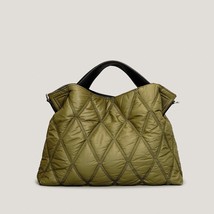 Down Nylon Padded Big Tote Bags Women&#39;s Rhombus Lattice Large-capacity Handbags  - £45.70 GBP