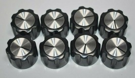 Lot of 8 DAKA-WARE 3/4&quot; Black Knob w/ Metal Face &amp; Pointer 1/8&quot; ID w/ Se... - £10.86 GBP