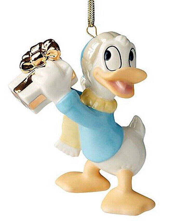 Primary image for Lenox Disney Donald Duck Figurine Ornament A Gift For You Christmas Sweater NEW