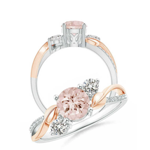 Enchanted Disney Villains Morganite Three Stone Diamond Engagement Ring in  - £94.90 GBP