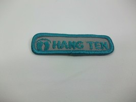 Hang Ten Feet Foot Spell Out 3&quot; x 1&quot; Teal Sew On Patch - $2.94