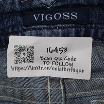 Vigoss Pants Womens 2 Blue Capri Low Rise Rhinestone Button Pocket Denim Jeans - £20.22 GBP