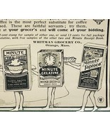 1901 Whitman Grocery Minute Tapioca Coffee Gelatine Victorian Food Adver... - $28.07 CAD
