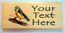 Personalised Blue Tit Sign, Aviary Bird Shed Workshop Plaque Gift Name G... - $15.17