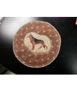 Vintage hand made German Shepard dog hotpad trivet pot holder fabric brown - €17,35 EUR