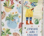 Set of 2 Different Cotton Printed Towels (15&quot;x26&quot;) FLOWERS,SPRING HAS SP... - $14.84