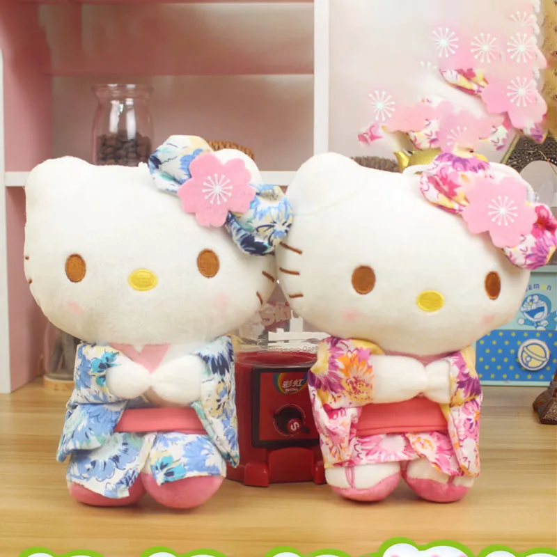 Kawaii Anime Cartoon Sanrio Hello Kitty Kimono Costume Kt Cat Plush Toys Stuffed - £14.12 GBP