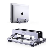 UGREEN Vertical Laptop Stand for Desk Dual Slot Laptop Stand Holder Adjustable D - £43.24 GBP