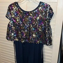 Girls, short sleeve, sequin, cotton knit, jumpsuit size 18 - $7.84