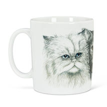Cat Jumbo Mug Coffee Tea Ceramic 16 oz 3 Kitten Faces Grey Black image 3