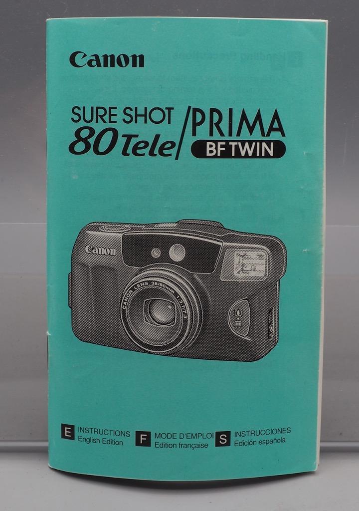Canon 35mm SureShot 80Tele Prima Camera Instructions Manual - $14.84