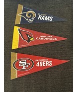 Lot of 3 NFC West  NFL Football Mini Pennants Rico Tag Express 9”x4” - $10.00