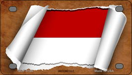 Indonesia Flag Scroll Novelty Mini Metal License Plate Tag - £11.98 GBP