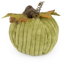 Green Chenille Pumpkin 5&quot; Set Of 2 - £34.15 GBP