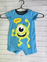 Disney Monsters Inc Mike Wazowski One Piece Romper Footless Bodysuit 6-9... - £8.31 GBP