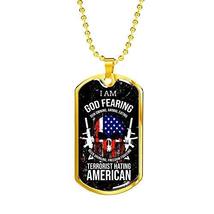 Express Your Love Gifts Skull of Freedom Patriot Necklace Stainless Steel or 18k - £35.79 GBP