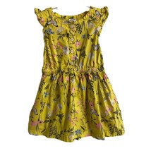 Carters Dress Yellow 18 mth Baby Fit and Flare Floral Butterfly Sleeve  - £4.24 GBP