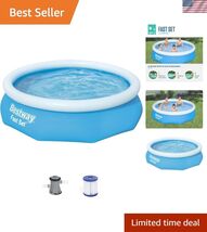 Fast Set Up 10ft x 30in Outdoor Round Inflatable Above Ground Swimming P... - $128.04