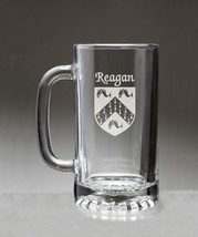 Reagan Irish Coat of Arms Glass Beer Mug (Sand Etched) - $27.72