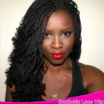 Salon 16 Inch Micro Twist Straight Crochet Hair Curly Ends Wig For Black Women - £67.63 GBP