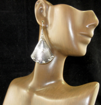 Teardrop Shell Drop Dangle Earrings Silver - £8.98 GBP
